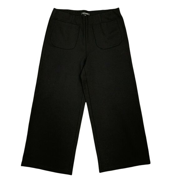 Paris Sunday Wide Leg Cropped Gaucho Pants Women's Size XS Black Stretch Pockets - Picture 1 of 10